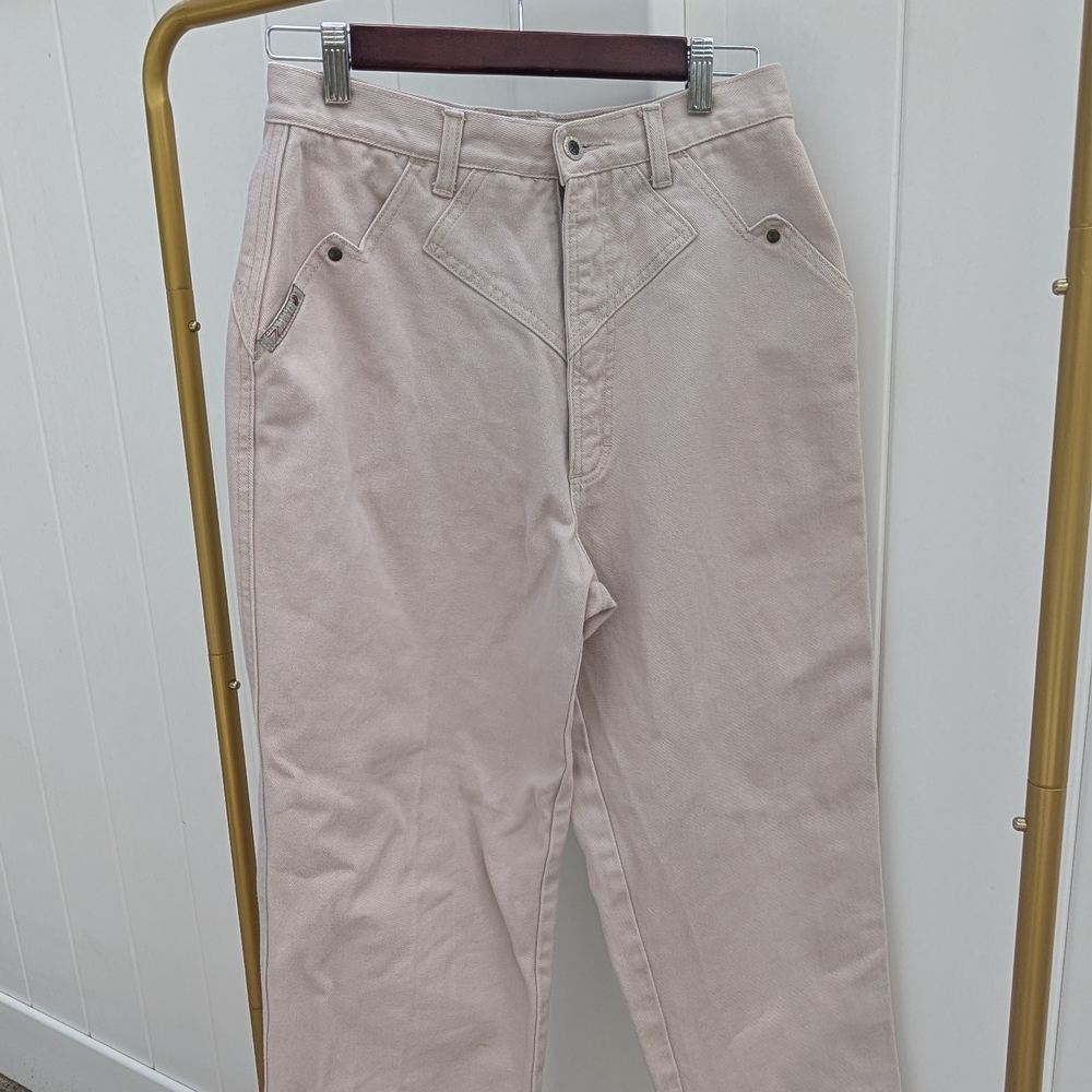 High-Waisted Khaki Jeans Pants Vintage Blaze Riding